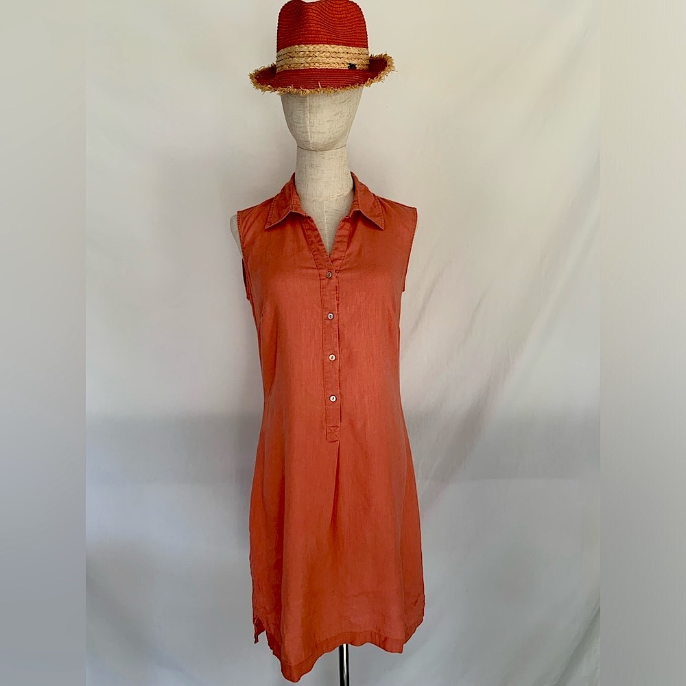 Light coral pink linen dress from Malvin Germany - Picture 2 of 11